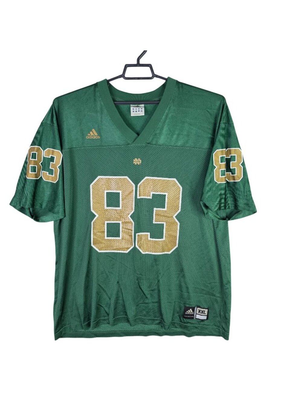 Mens Adidas Notre Dame Fighting Irish #83 Green Jersey 100% Nylon Size XXL